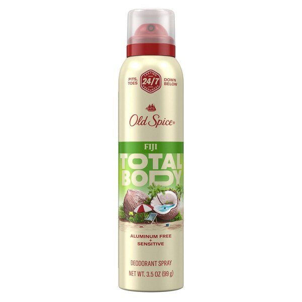Old Spice Total Body Deodorant Spray, Fiji, 3.5 OZ