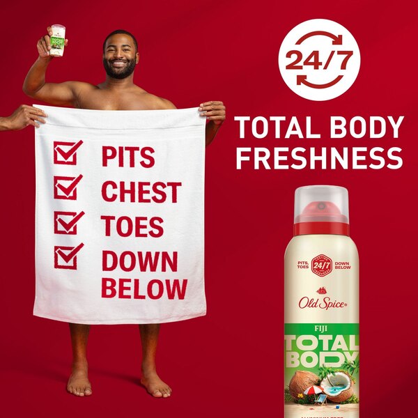 Old Spice Total Body Deodorant Spray, Fiji, 3.5 OZ