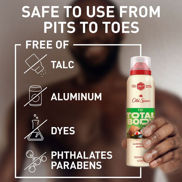 Old Spice Total Body Deodorant Spray, Fiji, 3.5 OZ