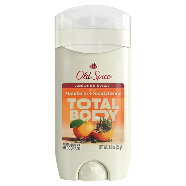 Old Spice Total Body Deodorant Stick, Mandarin & Sandalwood, 3 OZ