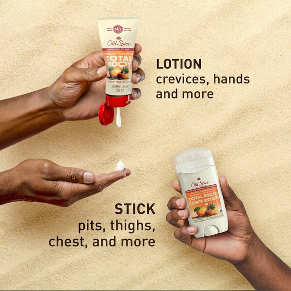 Old Spice Total Body Deodorant Stick, Mandarin & Sandalwood, 3 OZ