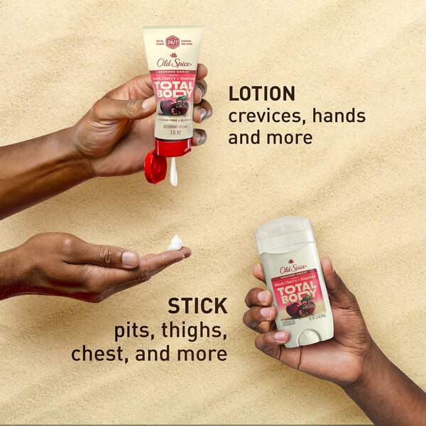 Old Spice Total Body Deodorant, Black Cherry Bourbon, 3 OZ