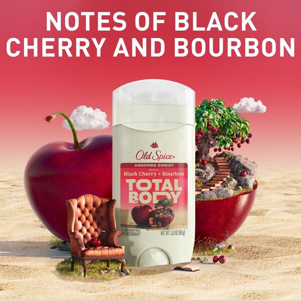 Old Spice Total Body Deodorant, Black Cherry Bourbon, 3 OZ