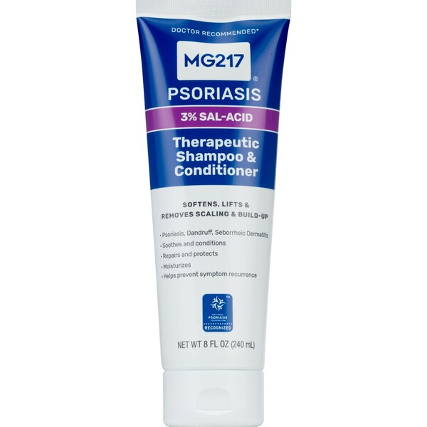 MG217 Psoriasis Therapeutic 2-in-1 Shampoo & Conditioner with 3% Salicylic Acid, 8 OZ
