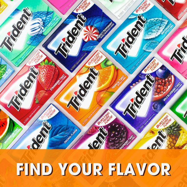 Trident Sugar Free Gum, Tropical Twist, 14 ct