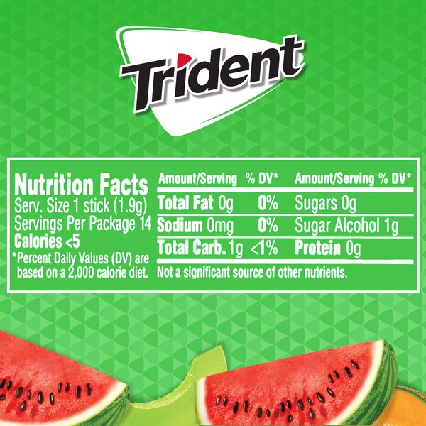 Trident Sugar Free Gum, Watermelon Twist, 14 ct