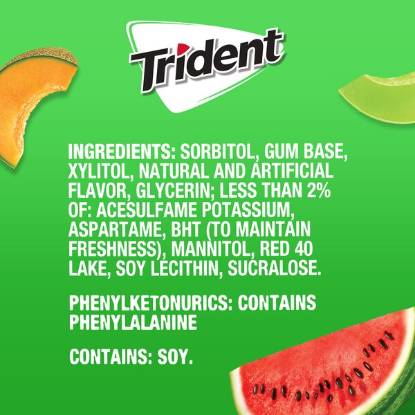 Trident Sugar Free Gum, Watermelon Twist, 14 ct