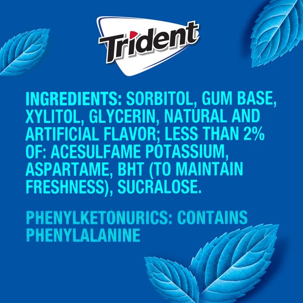 Trident Peppermint Sugar Free Gum, 14 ct