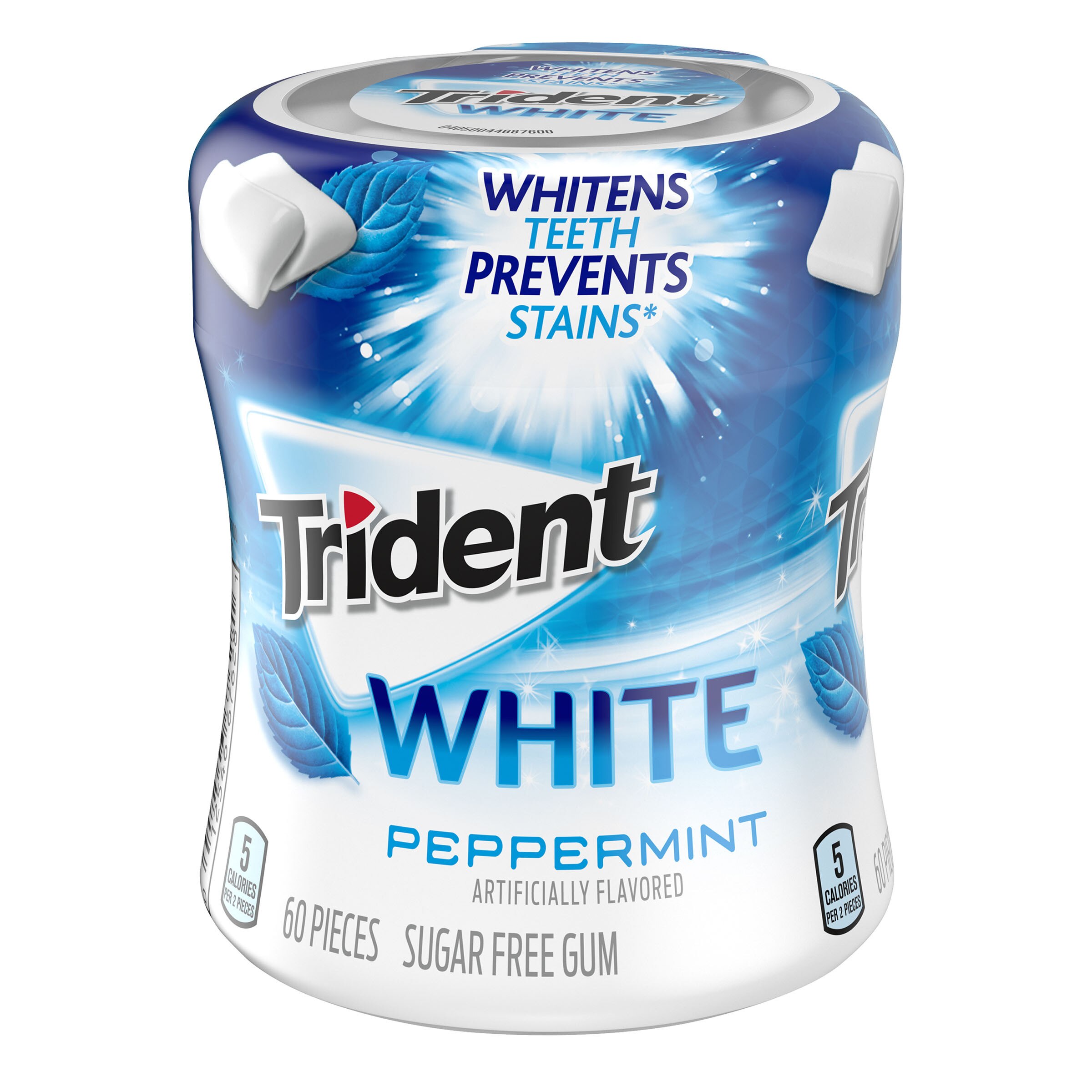 Trident White Sugar Free Gum, Peppermint 60 CT