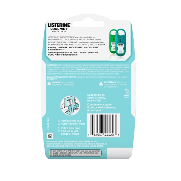 Listerine Pocketpaks Breath Strips, Cool Mint, 24 CT, 3 Pack