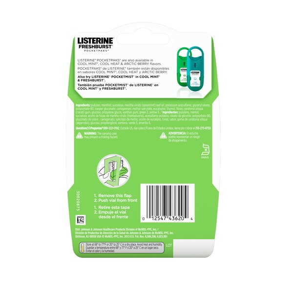 Listerine Pocketpaks Breath Strips, Fresh Burst, 24 CT, 3 Pack