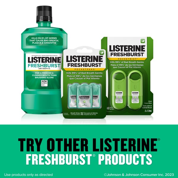 Listerine Pocketpaks Breath Strips, Fresh Burst, 24 CT, 3 Pack