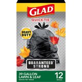 Glad Quick-Tie Lawn and Leaf Bags, 39 Gal, 12 ct, thumbnail image