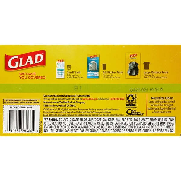 Glad ForceFlex 13-Gallon Tall Kitchen Trash Bags, 40 CT