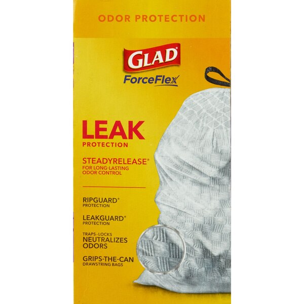 Glad ForceFlex Tall Kitchen Drawstring Trash Bags, 13 Gallon, Lavender, 80 CT