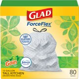 Glad ForceFlex Tall Kitchen Drawstring Trash Bags, 13 Gal, Gain Original with Febreze, 80 ct, thumbnail image