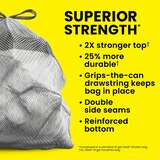 Glad Forceflex Plus Tall Kitchen Drawstring Trash Bags, Unscented, White, 13 Gallon, 34 ct, thumbnail image