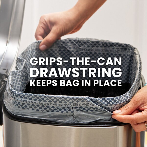 Glad Forceflex Plus Tall Kitchen Drawstring Trash Bags, Unscented, White, 13 Gallon, 34 ct