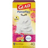 Glad ForceFlex Unscented Tall Kitchen Drawstring Trash Bags, White, 13 Gallon, 34 ct, thumbnail image