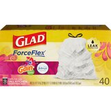 Glad ForceFlex Unscented Tall Kitchen Drawstring Trash Bags, White, 13 Gallon, 34 ct, thumbnail image