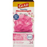 Glad ForceFlex MaxStrength Tall Kitchen Drawstring Trash Bags, Cherry Blossom, Pink, 13 Gallon, 34 CT, thumbnail image