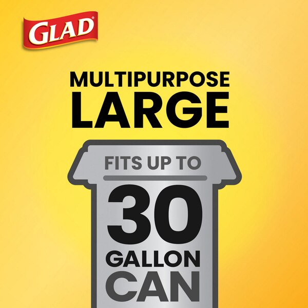 Glad ForceFlex Drawstring Trash Bags with Clorox, 30 Gal, Mountain Air, 25 ct