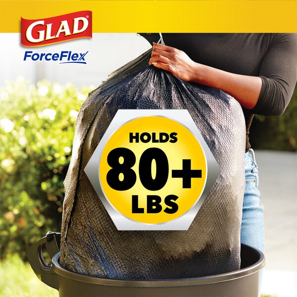 Glad ForceFlex Drawstring Trash Bags with Clorox, 30 Gal, Mountain Air, 25 ct