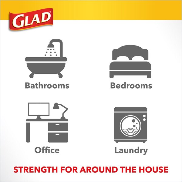 Glad Drawstring Trash Bags, Lemon Fresh Bleach Scent, 4 Gallon, 34 ct