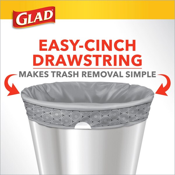 Glad Drawstring Trash Bags, Lemon Fresh Bleach Scent, 4 Gallon, 34 ct