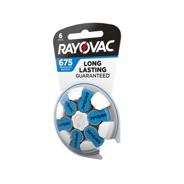 Rayovac - Batería para audífono, 675, 6 u.