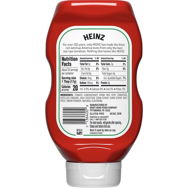 Heinz Tomato Ketchup Bottle, 20 oz