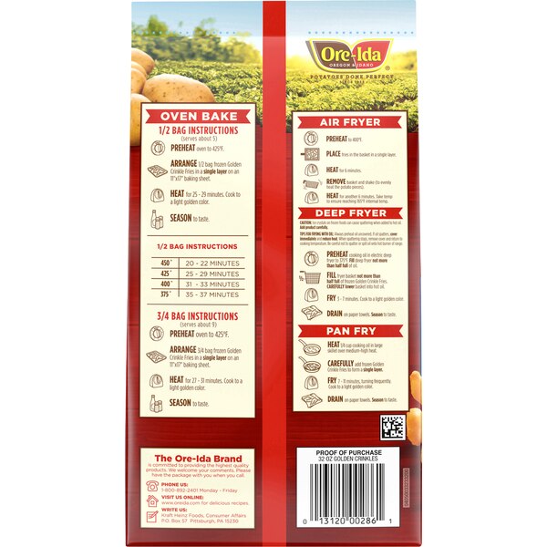 Ore-Ida Golden Crinkle Fries, 32 OZ