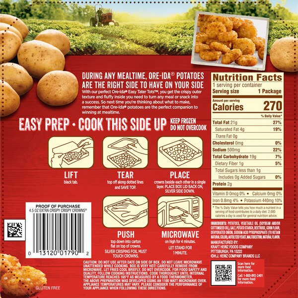 Ore-Ida Extra Crispy Crowns, 4.5 oz