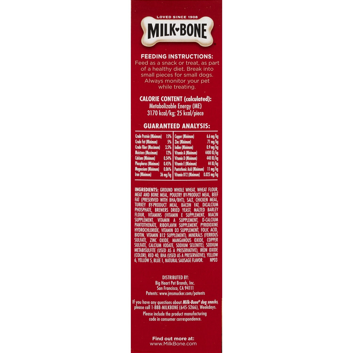 milk bone ingredient list