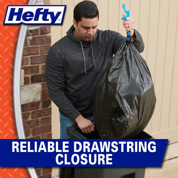 Hefty Ultra Strong Large Multipurpose Drawstring Trash Bags, Scent Free, 30 Gallon, 14 CT