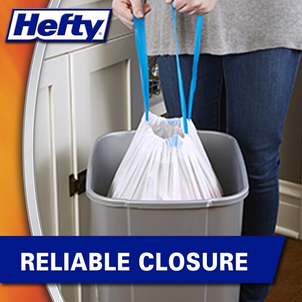 Hefty Ultra Strong 13 Gallon Tall Kitchen Drawstring Bags, 40 Bags