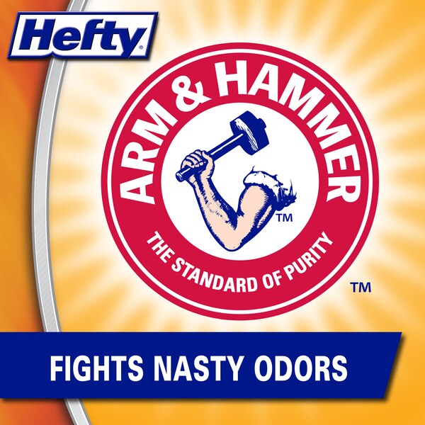 Hefty Ultra Strong 13 Gallon Tall Kitchen Drawstring Trash Bags, Citrus Twist, 20 ct