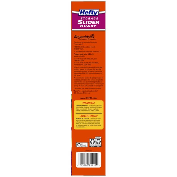 Hefty Slider Freezer Bags, 15 CT