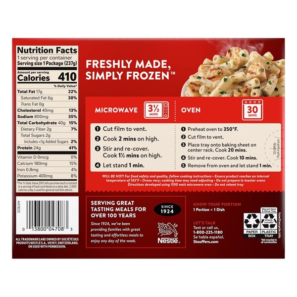 Stouffer's Chicken Pesto Rigatoni, 8.3 oz