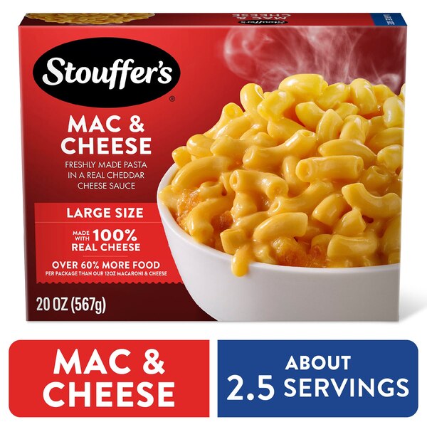 Stouffer’s Macaroni and Cheese, Large Size, Oven or Microwave Dinner, Easy Frozen Dinners, 20 oz