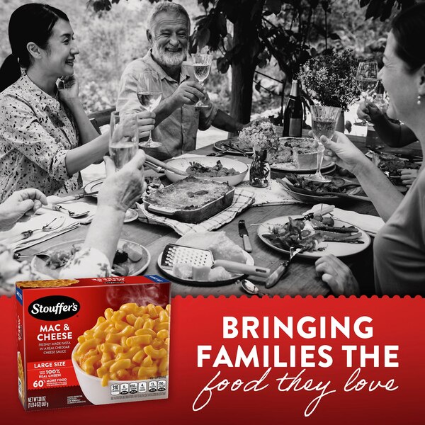 Stouffer’s Macaroni and Cheese, Large Size, Oven or Microwave Dinner, Easy Frozen Dinners, 20 oz
