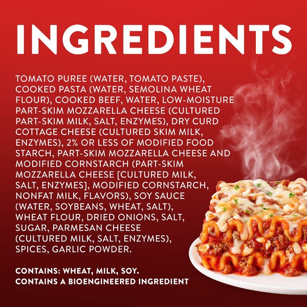 Stouffer’s Classic Lasagna with Meat and Sauce, Single Serve, Oven Ready, Frozen Dinners, 10.5 oz
