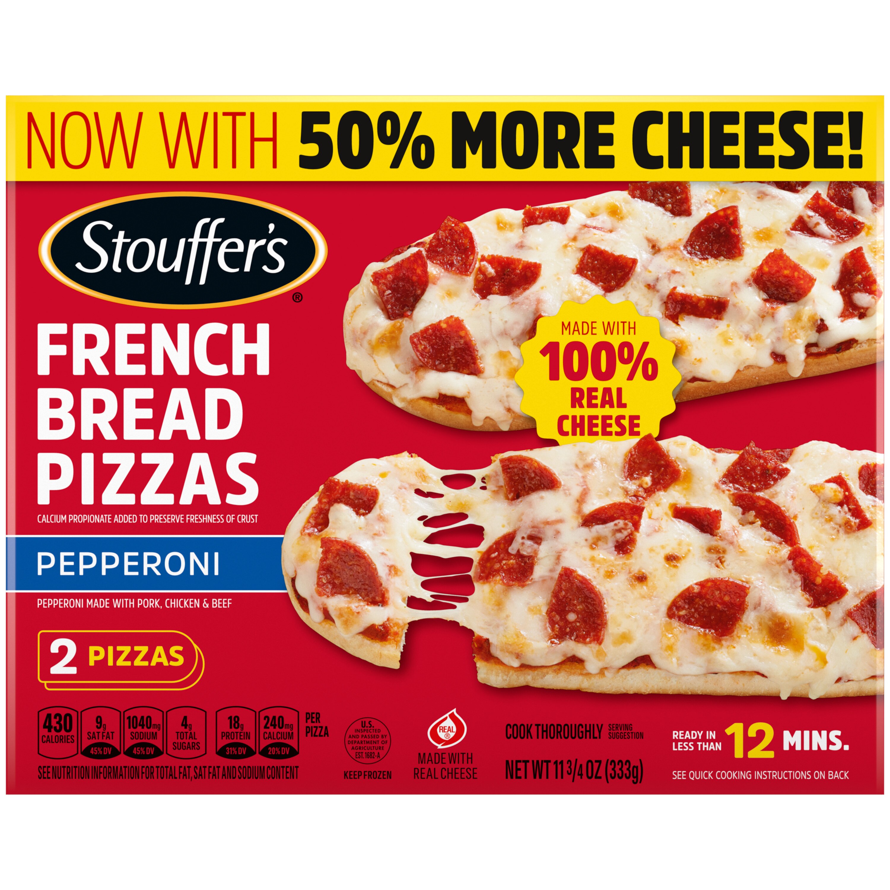 Stouffer's Pepperoni French Bread Frozen Pizza, 11.75 Ounce