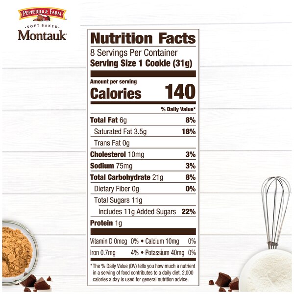 Pepperidge Farm Montauk Soft Baked Milk Chocolate Chunk Cookies, 8.6 oz