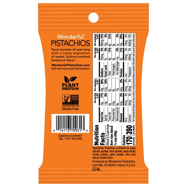 Wonderful Pistachios No Shells, BBQ Flavored Nuts