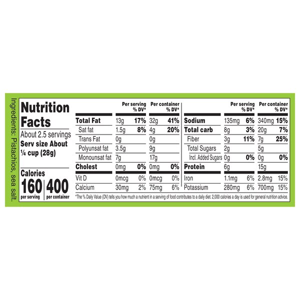 Wonderful Pistachios No Shells, Roasted and Salted, 6 oz