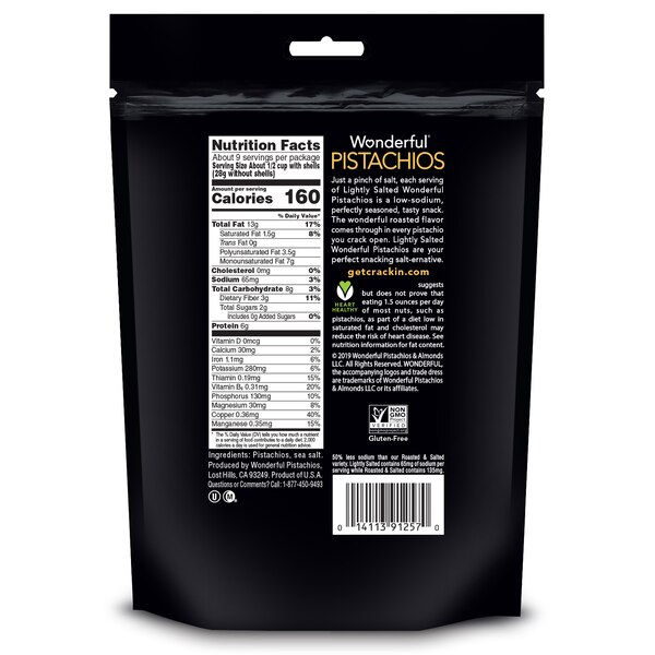 Wonderful Pistachios, Roasted and Lightly Salted, 16 oz