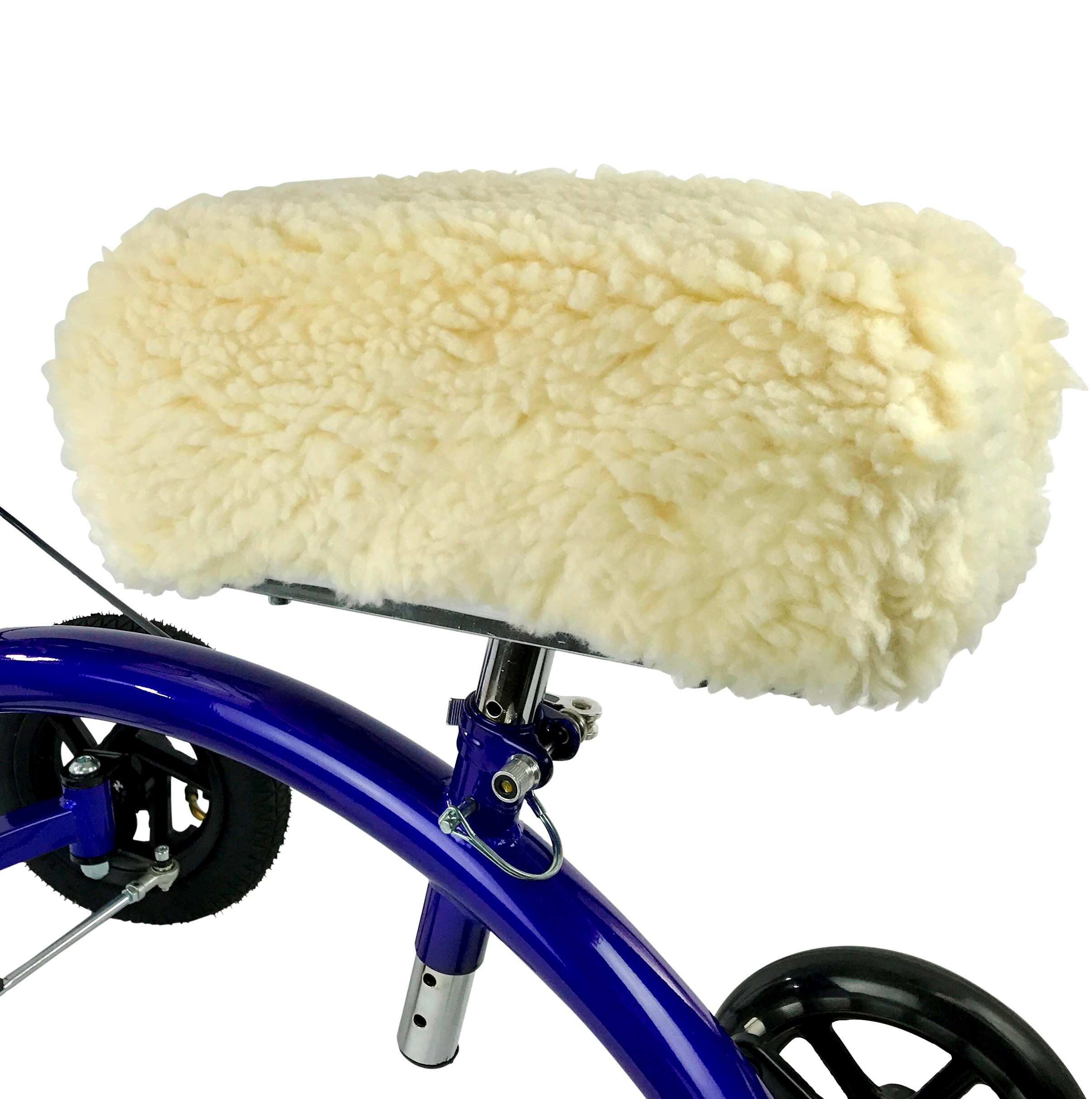 KneeRover Deluxe Synthetic Sheepskin Knee Scooter Kneepad Cover with Thick Comfortable Padding