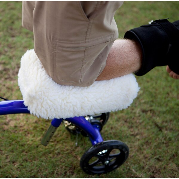 KneeRover Deluxe Synthetic Sheepskin Knee Scooter Kneepad Cover with Thick Comfortable Padding