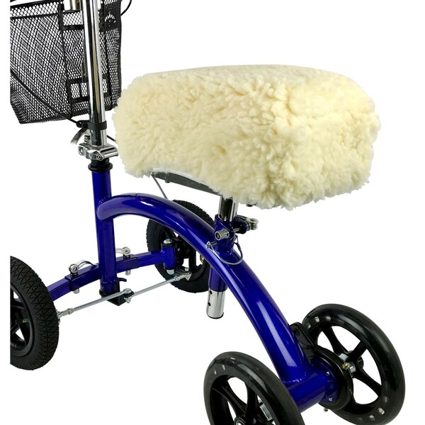 KneeRover Deluxe Synthetic Sheepskin Knee Scooter Kneepad Cover with Thick Comfortable Padding